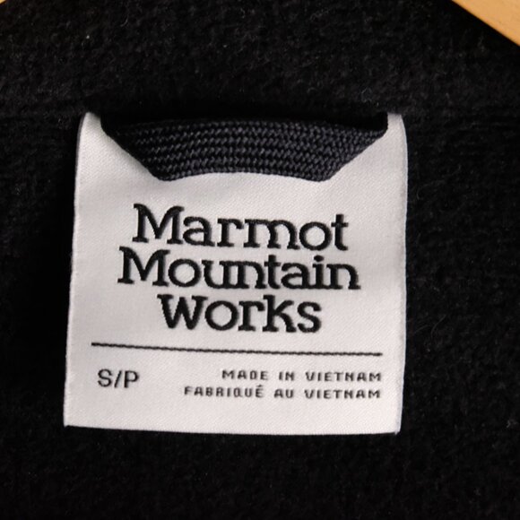 Marmot Jacket Womens Small Black Mountain Works Knit Fleece Lined Full Zip - Picture 7 of 9